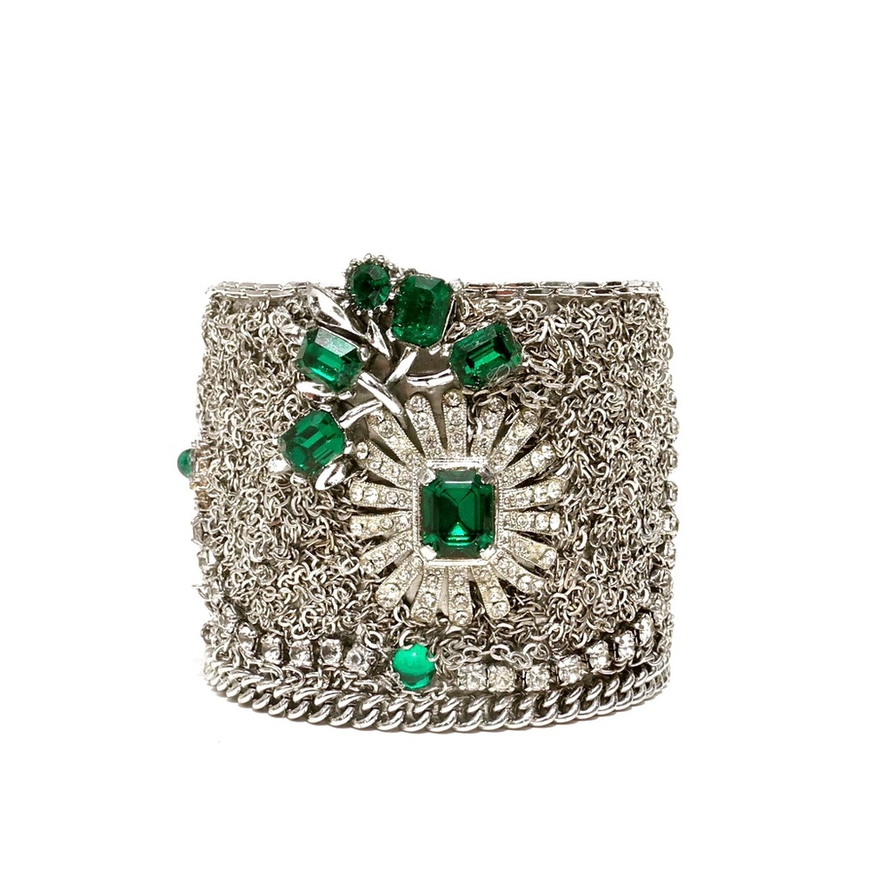 Art Deco Rhinestone Cuff Bracelet